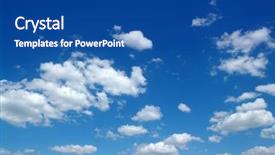  Presentation with plain clear navy blue blue and white cloudy - Amazing presentation design having sky background with white clouds backdrop and a ocean colored foreground