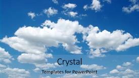  Presentation with plain clear navy blue blue and white cloudy - Beautiful slides featuring sky background with white clouds backdrop and a light blue colored foreground