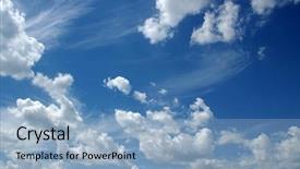  Presentation with sky blue - Slide set having sky background with white clouds background and a  colored foreground