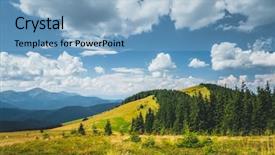  Presentation with sunny sky - Presentation design featuring sky background with white fluffy background and a light blue colored foreground