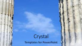 Presentation with greek columns - Colorful PPT theme enhanced with sky between two ancient greek backdrop and a light blue colored foreground
