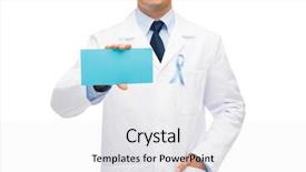  Presentation with healthcare blue ribbon - Audience pleasing PPT layouts consisting of sky blue prostate cancer backdrop and a  colored foreground