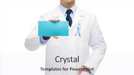  Presentation with healthcare blue ribbon - Theme with sky blue prostate cancer background and a  colored foreground