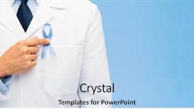  Presentation with healthcare blue ribbon - Colorful presentation enhanced with sky blue prostate cancer backdrop and a light blue colored foreground