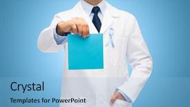 Presentation with healthcare blue ribbon - Cool new theme with sky blue prostate cancer backdrop and a light blue colored foreground
