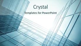  Presentation with bullseye center goal success business - PPT theme consisting of sky building - modern business center at night background and a sky blue colored foreground