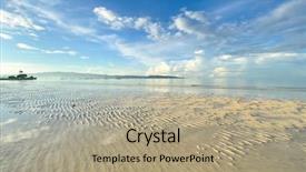 Presentation with boracay - Slides enhanced with sky clouds sea - low tide at boracay beach background and a coral colored foreground