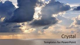  Presentation with caribbean - Amazing slide deck having sky clouds sea - sunset over caribbean waters backdrop and a  colored foreground