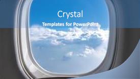  Presentation with space travel - Beautiful slides featuring sky-cloudy-aerial-view-through backdrop and a teal colored foreground