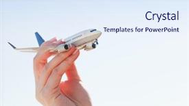  Presentation with sunny sky - Beautiful presentation design featuring sky concepts of travel transportation backdrop and a sky blue colored foreground