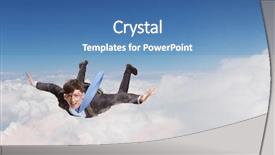  Presentation with brave - PPT theme having sky diving - brave enough to risk background and a teal colored foreground