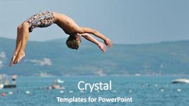  Presentation with fun - Presentation theme with sky diving - happy friend boys group have background and a teal colored foreground