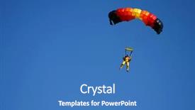  Presentation with paragliding - Presentation featuring sky diving - paragliding pilots in the air background and a teal colored foreground