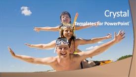  Presentation with cheerful - Colorful slides enhanced with sky diving - portrait of cheerful couple backdrop and a teal colored foreground