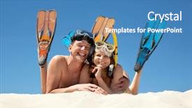  Presentation with couple nature retreat - Amazing slide deck having sky diving - portrait of cheerful couple backdrop and a teal colored foreground