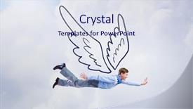  Presentation with brave - Beautiful presentation design featuring sky diving skydiving - brave enough to risk backdrop and a sky blue colored foreground