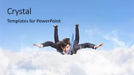  Presentation with brave - Audience pleasing presentation consisting of sky diving skydiving - brave enough to risk backdrop and a light blue colored foreground