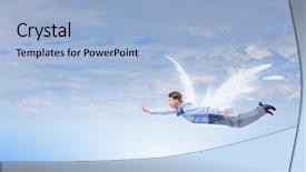  Presentation with sky diving skydiving - Cool new PPT theme with sky diving skydiving - brave enough to risk backdrop and a light blue colored foreground