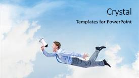  Presentation with sky diving skydiving - PPT layouts consisting of sky diving skydiving - brave enough to risk background and a light blue colored foreground