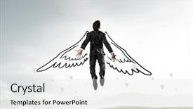  Presentation with free - Slides with sky diving skydiving - feeling free and happy mixed background and a light gray colored foreground