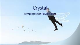  Presentation with sky diving skydiving - Presentation theme having sky diving skydiving - feeling free and happy mixed background and a sky blue colored foreground