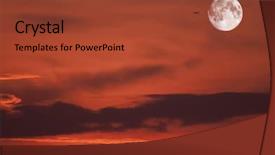  Presentation with moon landing - Audience pleasing slides consisting of sky during full moon backdrop and a red colored foreground