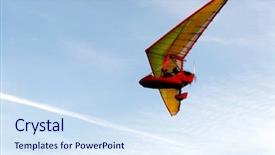  Presentation with show - PPT theme featuring trike - sky fighter - air show background and a sky blue colored foreground