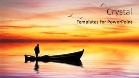  Presentation with fisherman - PPT layouts enhanced with sky fisherman background and a blonde colored foreground