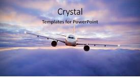  Presentation with sunrise - Cool new presentation theme with sky from aerial view airplane backdrop and a light blue colored foreground