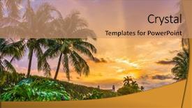  Presentation with florida beach - Amazing slide set having sky from palm beach florida backdrop and a coral colored foreground