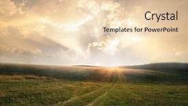  Presentation with rural road - Slides enhanced with sky grass - rural road through the field background and a lemonade colored foreground