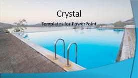  Presentation with greece blue - PPT layouts having sky high - blue swimming pool with mirabello background and a  colored foreground