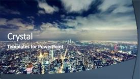  Presentation with new york night - Theme enhanced with sky high - new york city at night background and a ocean colored foreground