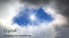  Presentation with dark blue - Presentation enhanced with sky in the dark clouds background and a light blue colored foreground