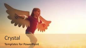  Presentation with outdoors - Amazing presentation design having sky kid with the wings backdrop and a yellow colored foreground