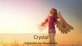  Presentation with outdoors - Colorful theme enhanced with sky kid with the wings backdrop and a yellow colored foreground