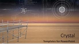  Presentation with water technology - Theme enhanced with sky landscape with technology background and a coral colored foreground