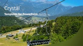  Presentation with lift - Presentation theme with sky-lift-chair-in-alps background and a teal colored foreground
