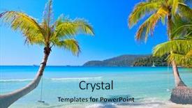  Presentation with sunny sky - Colorful slide deck enhanced with sky luxury summer vacations scene backdrop and a light blue colored foreground