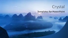  Presentation with sky - PPT layouts enhanced with sky-mountains-and-landscape background and a light blue colored foreground