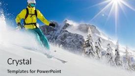  Presentation with winter sports - Colorful PPT layouts enhanced with sky on background winter sports backdrop and a light gray colored foreground