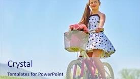  Presentation with pink sky - PPT theme featuring sky on summer park background background and a sky blue colored foreground