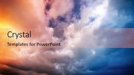  Presentation with clouds - Audience pleasing presentation design consisting of sky on sunset colorful clouds backdrop and a coral colored foreground