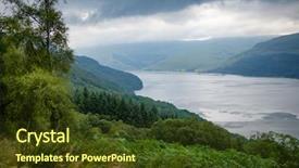  Presentation with stormy sky and dark clouds - Audience pleasing presentation theme consisting of sky over loch goil marine backdrop and a tawny brown colored foreground