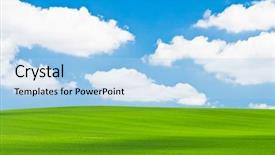  Presentation with rural india paddy field green - Cool new PPT layouts with sky path - beautiful green field during springtime backdrop and a light blue colored foreground