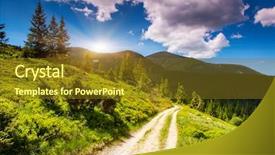  Presentation with landscape - Audience pleasing PPT layouts consisting of sky path - morning sunny day is backdrop and a tawny brown colored foreground