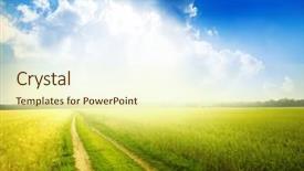  Presentation with rural road - Amazing slide deck having sky path - rural dirt road backdrop and a cream colored foreground