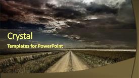  Presentation with rural road - Slides consisting of sky path - rural road through a field background and a tawny brown colored foreground