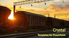  Presentation with transportation infrastructure - Audience pleasing presentation design consisting of sky railcar for dry cargo backdrop and a wine colored foreground