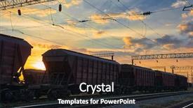  Presentation with transportation infrastructure - Beautiful slides featuring sky railcar for dry cargo backdrop and a dark gray colored foreground